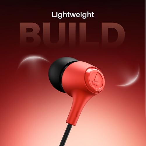 Boat Bassheads 95 Wired in Ear Phones,10Mm Drivers,Signature Sound,in-Line Microphone,Integrated Controls,Snug Fit,Lightweight,Voice Assistant,120Cm Cable & 3.5mm Jack (Raging Red) - Image 5