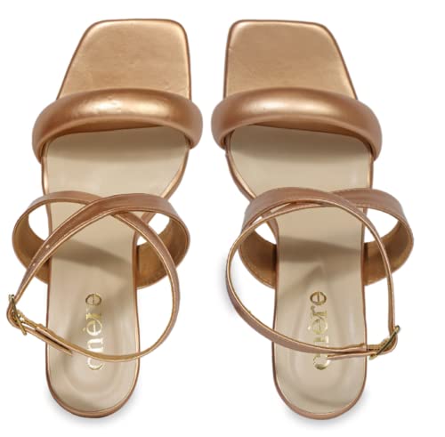 CHERE Metallic Gold Cross Strap