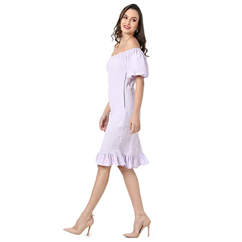 PINACOLADA Women's Lilac Puff-Sleeved Creased