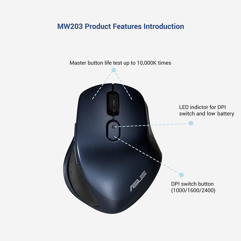 ASUS MW203 Wireless Ambidextrous Optical
