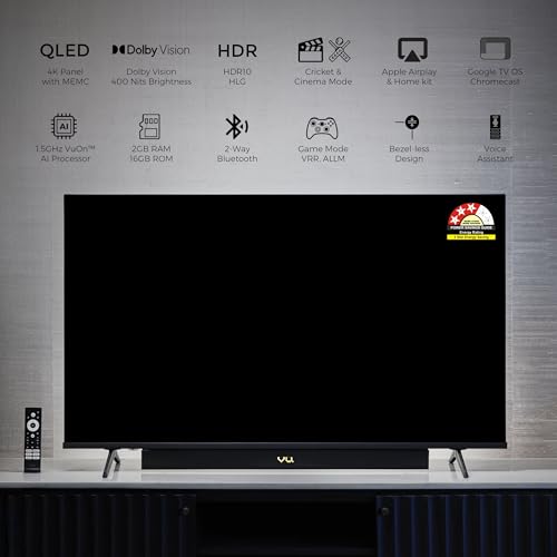 Vu 139cm (55 inches) Vibe Series 4K QLED Smart Google TV 55VIBE-DV - Image 3