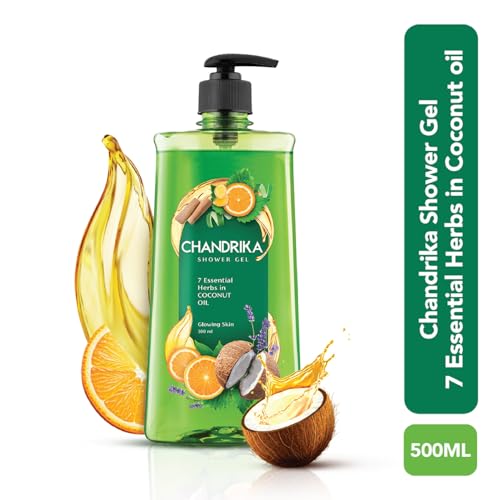 Chandrika Shower Gel 7 Essential herbs and coconut oil 500ml - Image 3