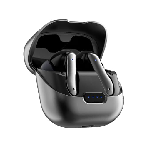 amazon basics TWS in-Ear Earbuds (AB-T01B) with Fast Charging up to 80 Hours of Playtime | Dual 10mm Driver | IPX4 Water-Resistance | Bluetooth 5.3 | Charging Case with Mic | Touch Control (Grey)