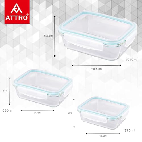 ATTRO Glassox Classic Rectangle Lunch