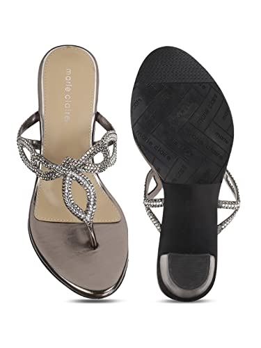 Marie Claire Womens PAIGE THONG Heels, Grey, (7712330) - Image 4