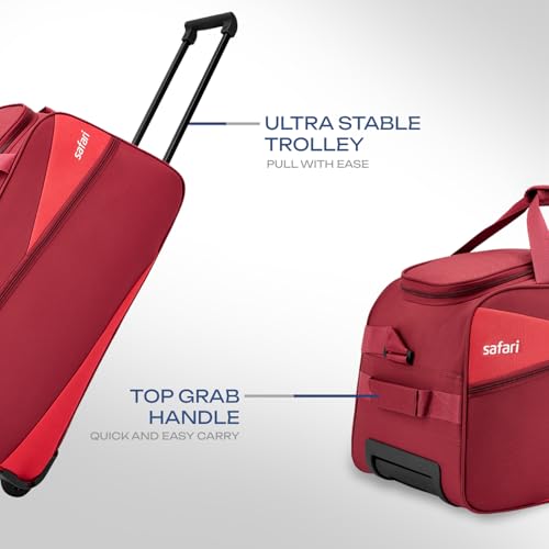 Safari Buzz Trolley 3 Years Warranty Duffle Bag (63 Cm, Red) - Image 2