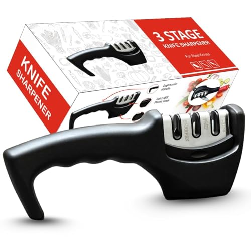 Knife Sharpener Manual 3 Stage Sharpening Tool Advanced for Kitchen Steel Knives