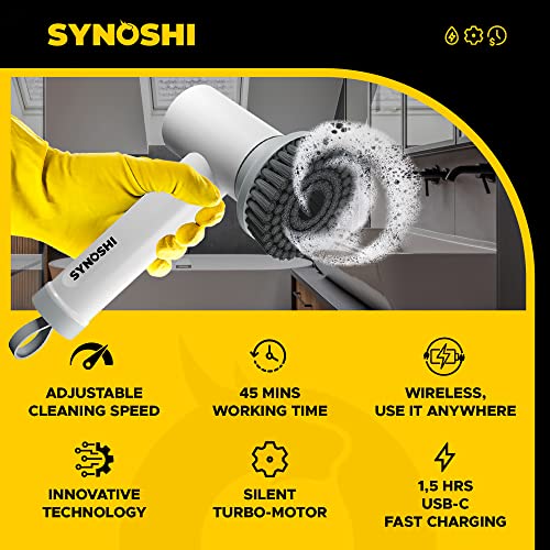 SYNOSHI Electric Spin Scrubber,Power Cleaning