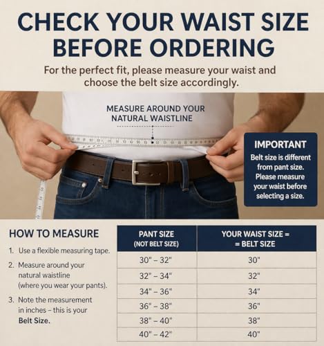 GIOLYNN Men's Genuine Leather Belt