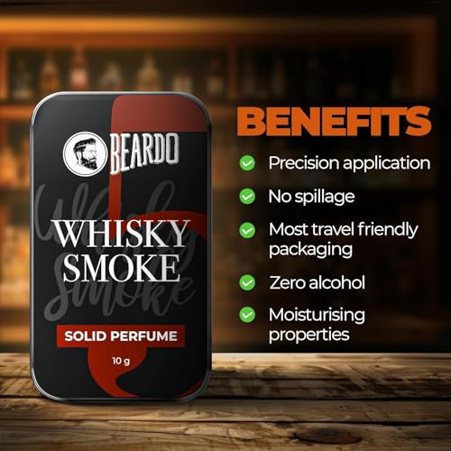 Beardo Whisky Smoke Solid Perfume 10g, & Whiskey Smoke Perfume 50ml (Set of 2) | Strong & Long Lasting Fragrance | For Date Night | Rich and Lasting Fragrance Combo for Men, Ideal for Daily Use - Image 6