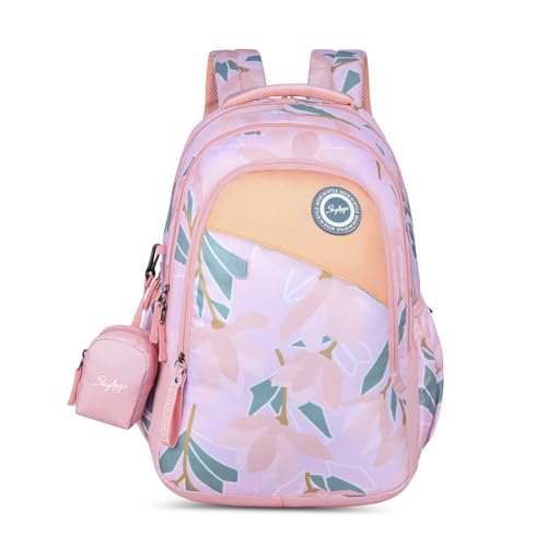Skybags Bloom 30 Litres Pink School Bag For Girls, 3 Compartment