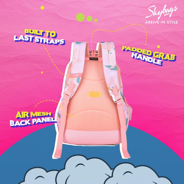 Skybags Bloom 30 Litres Pink School Bag For Girls, 3 Compartment - Image 5