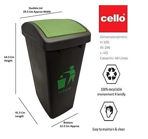Cello Plastic Garbage Swing-Lid Dustbin