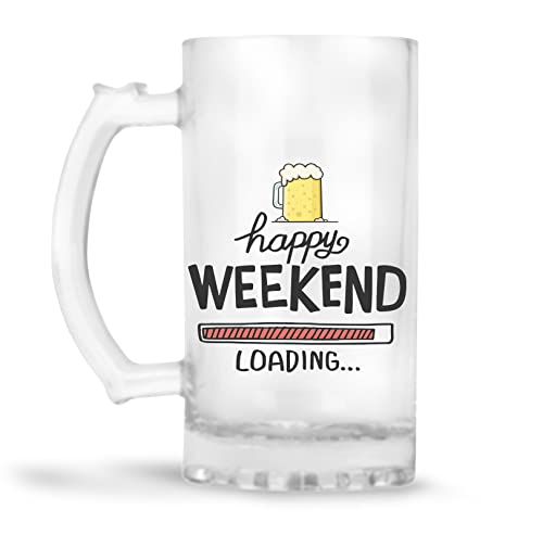 CHHAAP Glass Printed Beer Mug