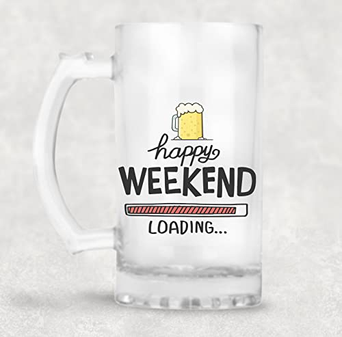 CHHAAP Glass Printed Beer Mug