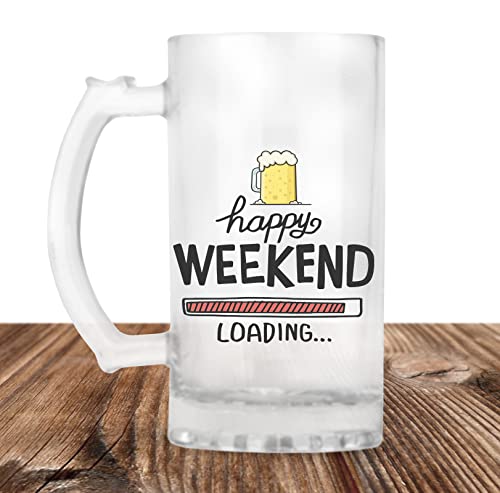 CHHAAP Glass Printed Beer Mug