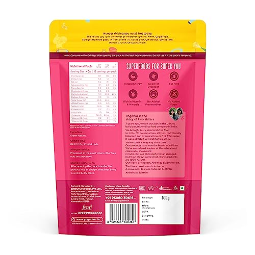 YogaBar Premium Green Raisins 500