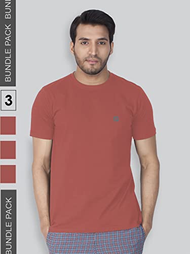 Lux Nitro Men's Regular Fit Round Neck T-Shirt_Spiced Coral - Image 2