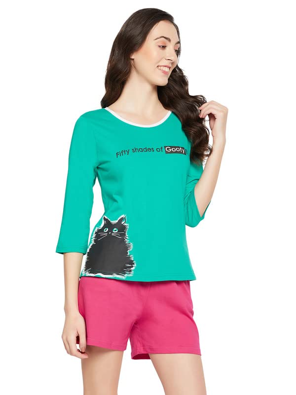 Clovia Women's Cotton Print Top and Shorts Set - Image 4