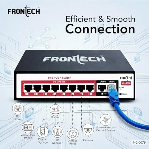 Frontech 8+2 Port PoE+ Switch