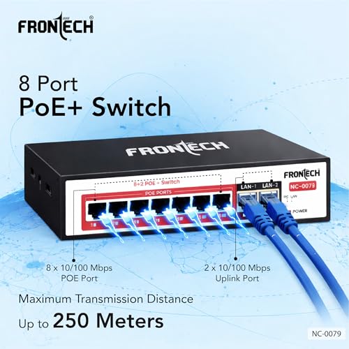 Frontech 8+2 Port PoE+ Switch