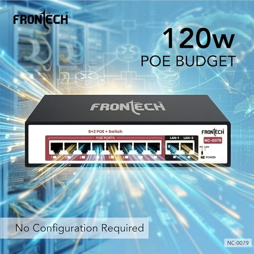 Frontech 8+2 Port PoE+ Switch