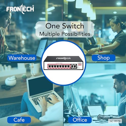 Frontech 8+2 Port PoE+ Switch