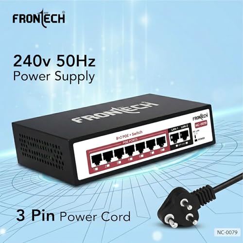 Frontech 8+2 Port PoE+ Switch