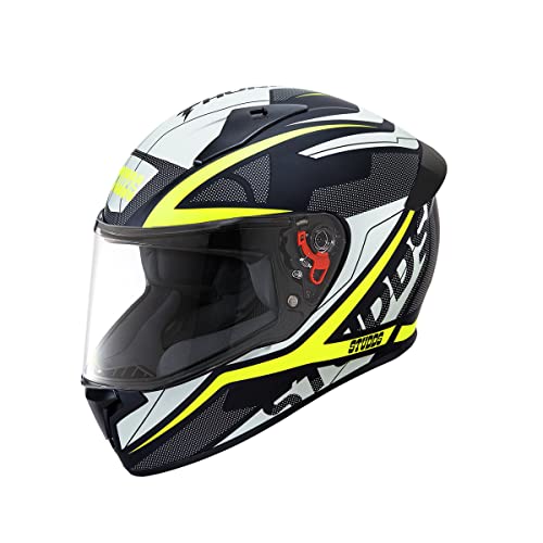 Studds Thunder Full Face Helmet D4 with Clear Visor (Matt Black N5, M)