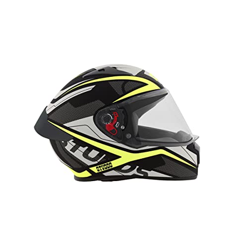Studds Thunder Full Face Helmet D4 with Clear Visor (Matt Black N5, M) - Image 3
