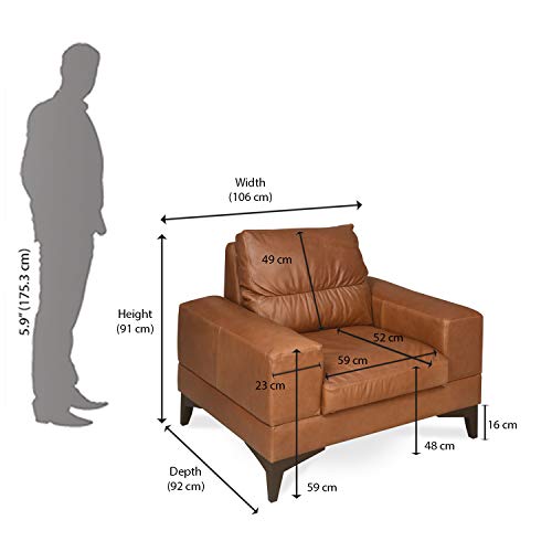 Willis Single Seater Sofa (Tan Brown) - Image 2