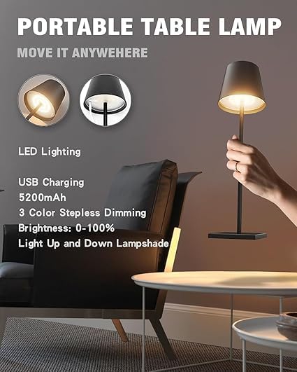 Modern LED Table Lamp Rechargeable