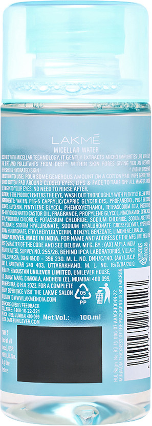 Lakmé Micellar Water for Makeup Removal Makeup Remover (100 ml) - Image 3