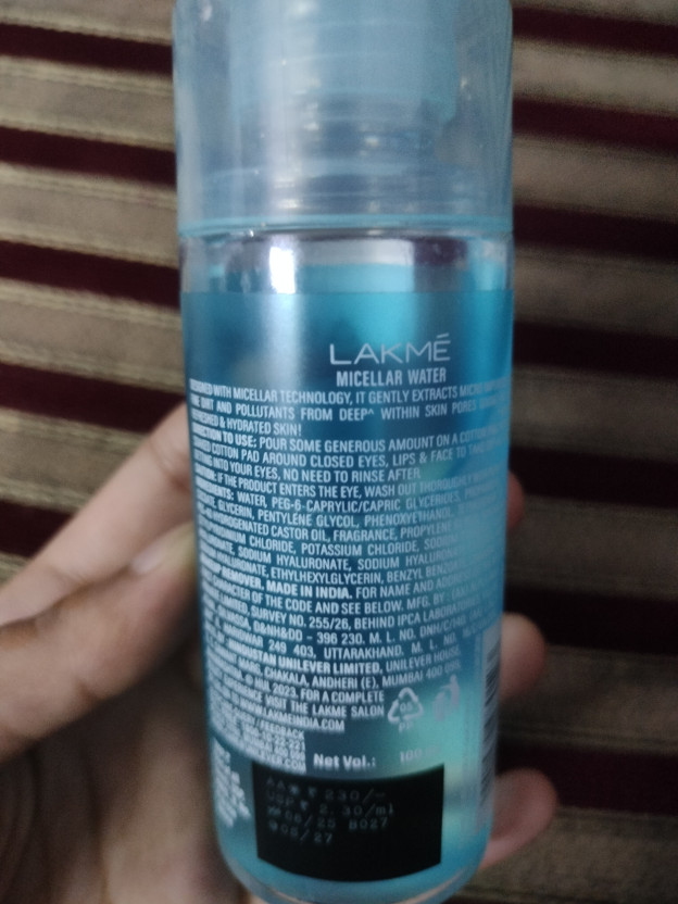 Lakmé Micellar Water for Makeup Removal Makeup Remover (100 ml) - Image 10