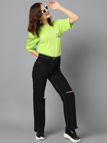 KOTTY Women's Solid Oversized Fit T-Shirt - Image 4