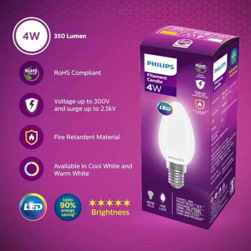 Philips 4-Watt 400-lumen Frosted Candle