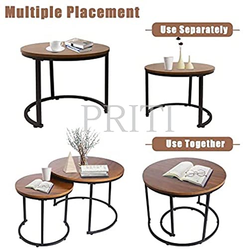 Priti Coffee Table Set: Nesting