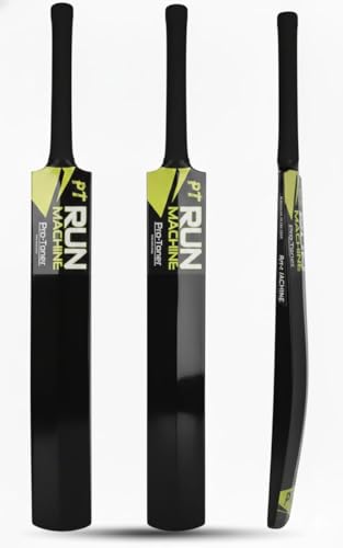 Protoner Wooden Metallic Cricket bat for Tennis bat Play (Black, No.2, Age 4+ (26inch))