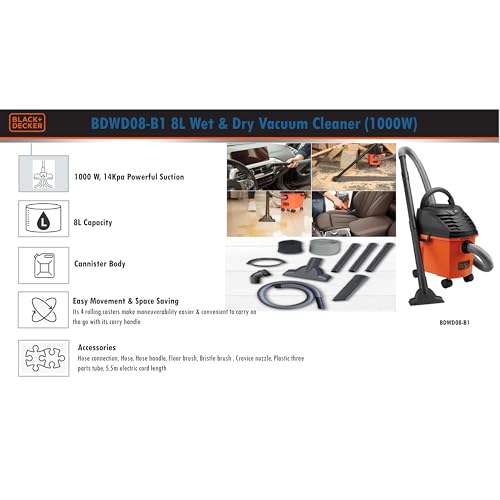 BLACK+DECKER BDWD08-B1 Wet and Dry