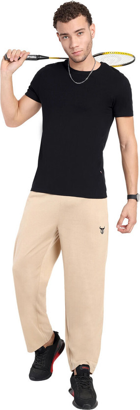 Go Devil Pack of 2 Men Solid Black, Beige Track Pants - Image 5