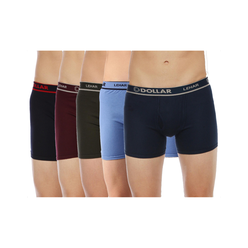 Pack of 5 Dollar Lehar Mens Combed Cotton Trunk - Pack of 5 - Act...more