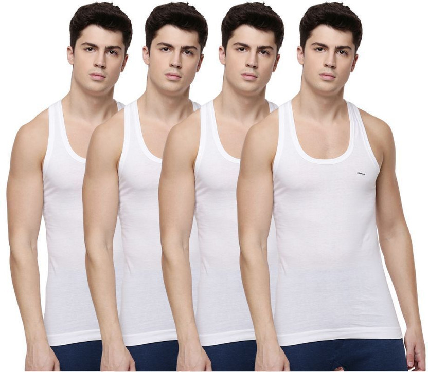 Pack of 4 Dollar Lehar Men Combed Cotton Round Neck Vest -Pack of...more