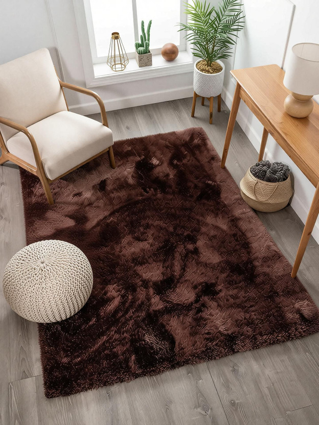Shag Weaving 2 ft X 6 ft Polyester Carpet (Rectangle, Brown) - Image 4