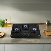 CELLO Black Pearl 3 Burner Toughened Glass Top Gas Stove, Brass B - Image 6