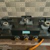 CELLO Black Pearl 3 Burner Toughened Glass Top Gas Stove, Brass B - Image 9