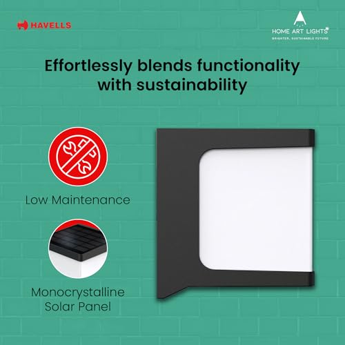 HAVELLS Solar Wall Light (LED NOVA 1.5W IP54 Walllight) - Image 5
