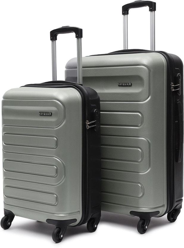 YAYAVAR Hard Body Set of 2 Luggage 4 Wheels - TOKYO DUAL - Silver...more