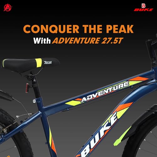 BUKE Adventure 27.5T: Glossy Blue MTB, Rigid Frame and V' Brake - Image 4