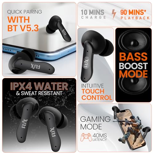 FLiX,10mm Super Bass Drivers,IPX4 Rated,Quad