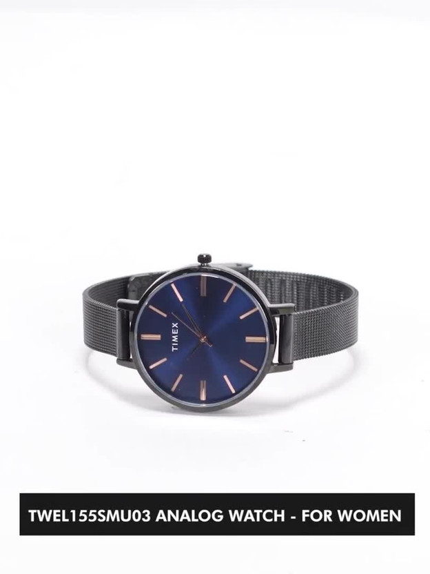 TIMEX Round 35mm Blue Dial Analog Watch - For Women TWEL155SMU03 - Image 3